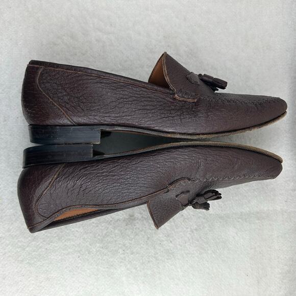 Moreschi Mens Brown Leather Penny Loafer Tassel Made in Italy Slip-on Size 11 - Picture 9 of 13